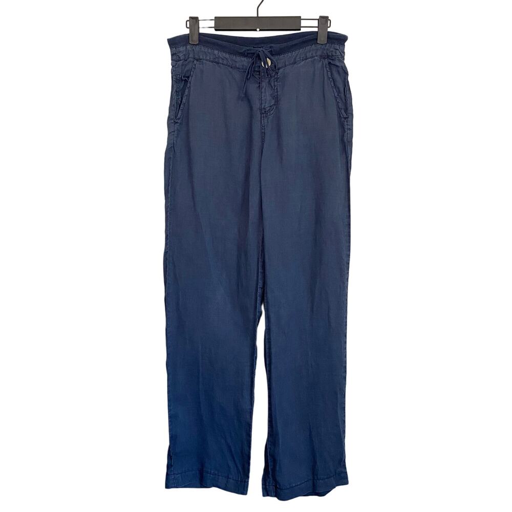 Catwalk Studios blue relaxed straight leg 100% ramie pant M